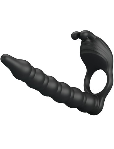 PRETTY LOVE - BLACKNEY PENIS RING WITH BLACK VIBRATOR PLUG