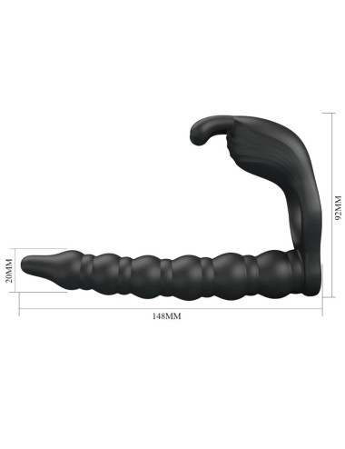 PRETTY LOVE - BLACKNEY PENIS RING WITH BLACK VIBRATOR PLUG