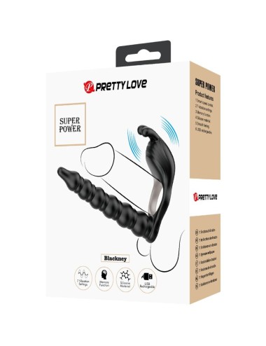 PRETTY LOVE - BLACKNEY PENIS RING WITH BLACK VIBRATOR PLUG