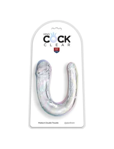 KING COCK - DOUBLE TROUBLE DOUBLE DILDO 33 CM CLEAR
