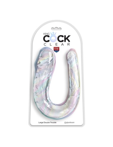 KING COCK - DOUBLE TROUBLE DOUBLE DILDO 44 CM CLEAR