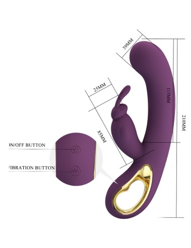 PRETTY LOVE - LIAM RABBIT VIBRATOR & G SPOT STIMULATOR PURPLE