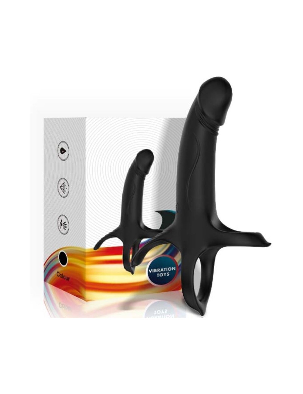 ARMONY - DILDO WITH RING & VIBRATOR BLACK