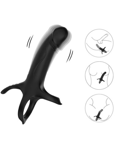 ARMONY - DILDO WITH RING & VIBRATOR BLACK