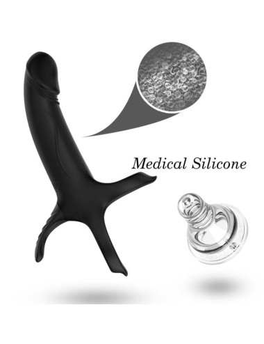 ARMONY - DILDO WITH RING & VIBRATOR BLACK
