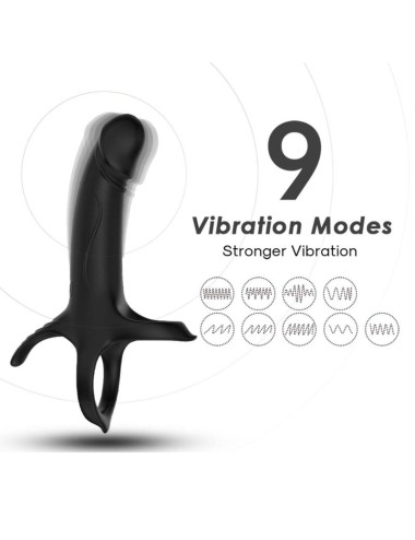ARMONY - DILDO WITH RING & VIBRATOR BLACK