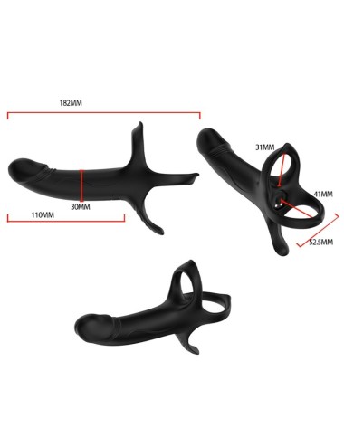 ARMONY - DILDO WITH RING & VIBRATOR BLACK