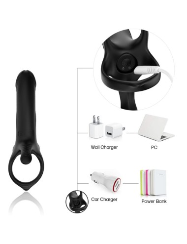 ARMONY - DILDO WITH RING & VIBRATOR BLACK