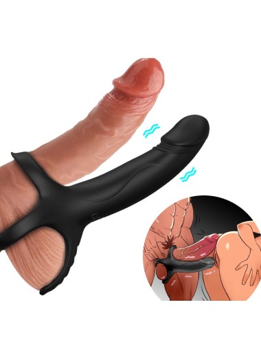 ARMONY - DILDO WITH RING & VIBRATOR BLACK