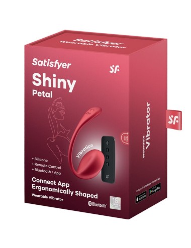 SATISFYER - SHINY PETAL G POINT REMOTE CONTROL STIMULATOR RED FREE APP