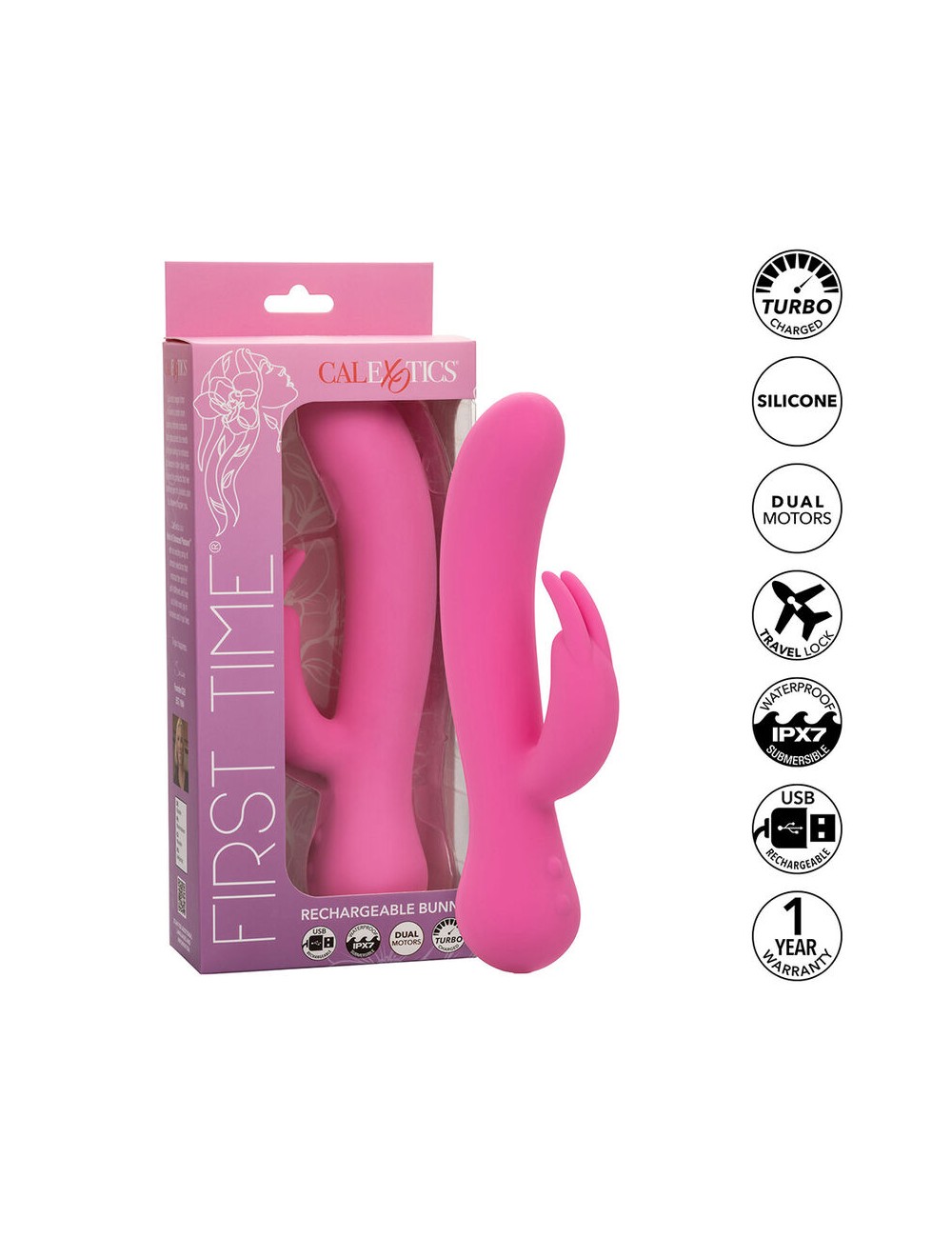 CALEXOTICS - FIRST TIME VIBRATOR RABBIT RECHARGEABLE PINK