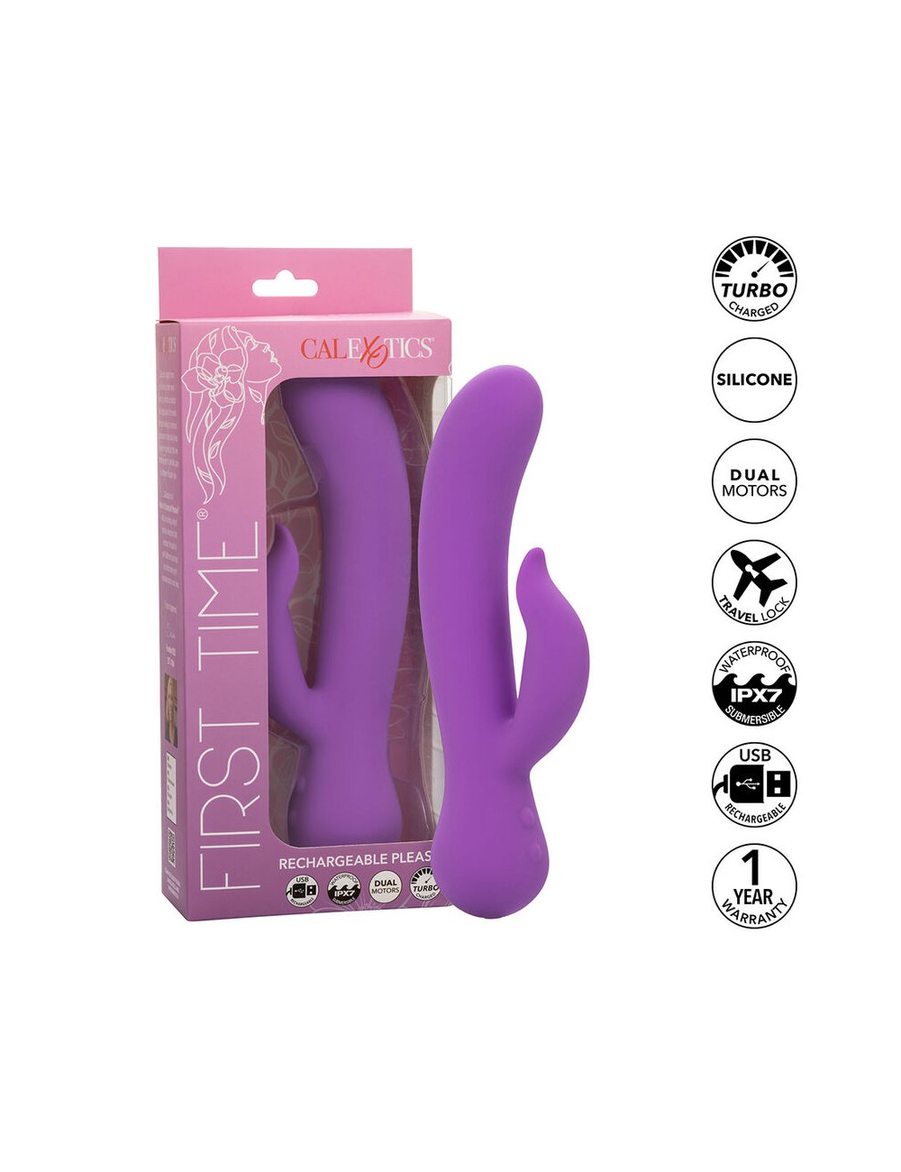 CALEXOTICS - FIRST TIME VIBRATOR PLEASER RECHARGEABLE PURPLE CALEXOTICS - FIRST TIME VIBRATOR PLEASER RECHARGEABLE PURPLE