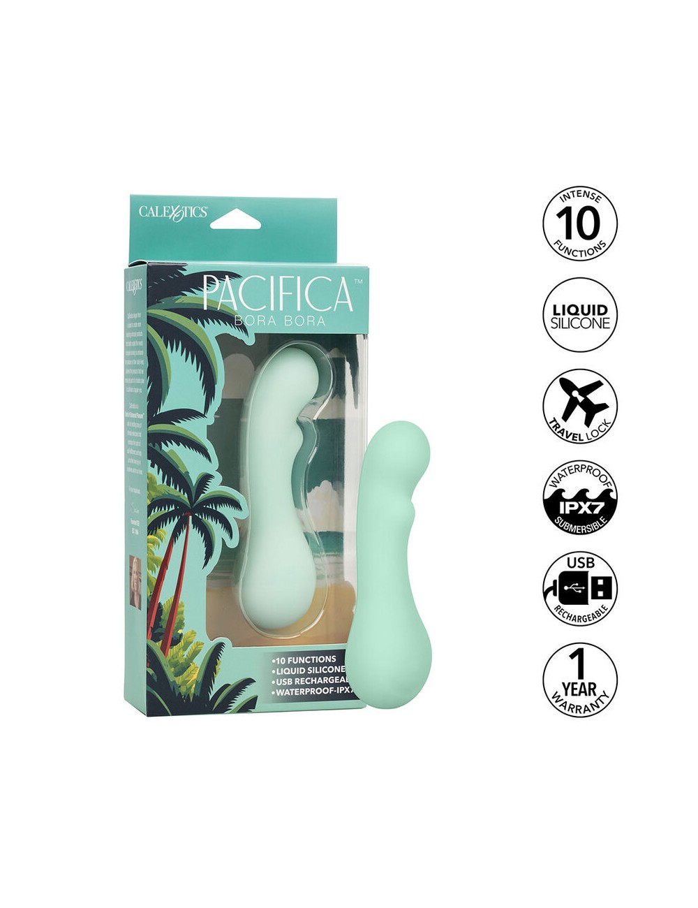 CALEXOTICS - PACIFICA BORA BORA ESTIMULATOR G SPOT 10 VIBRATIONS AQUA