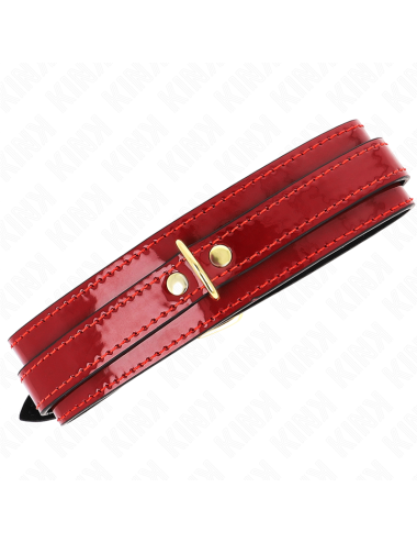 KINK - WINE RED ADJUSTABLE NECKLACE WITH GOLDEN DETAILS 29-42.5 CM X 4 CM