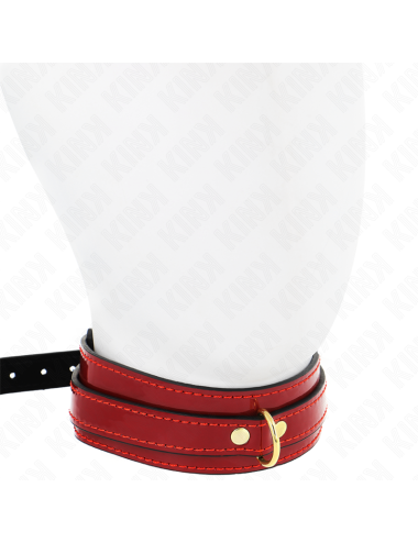 KINK - WINE RED ADJUSTABLE NECKLACE WITH GOLDEN DETAILS 29-42.5 CM X 4 CM