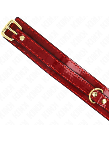 KINK - WINE RED ADJUSTABLE NECKLACE WITH GOLDEN DETAILS 29-42.5 CM X 4 CM