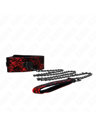 KINK - LACE NECKLACE WITH BELT WITH REAL LEATHER BELT 105 CM / 44 X 5.5 CM