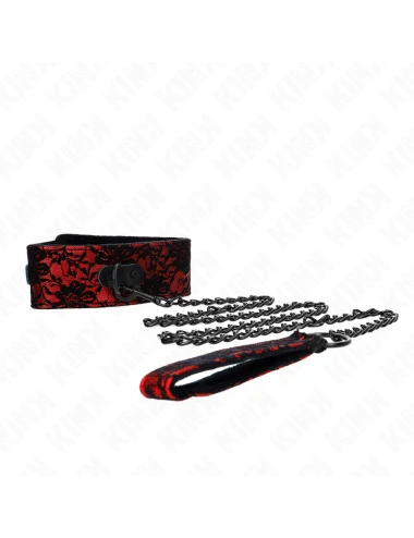 KINK - LACE NECKLACE WITH BELT WITH REAL LEATHER BELT 105 CM / 44 X 5.5 CM
