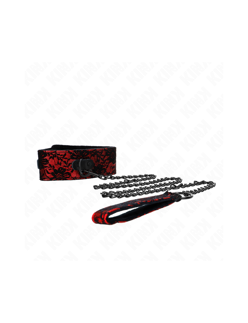 KINK - LACE NECKLACE WITH BELT WITH REAL LEATHER BELT 105 CM / 44 X 5.5 CM