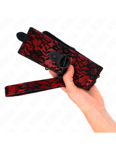 KINK - LACE NECKLACE WITH BELT WITH REAL LEATHER BELT 105 CM / 44 X 5.5 CM