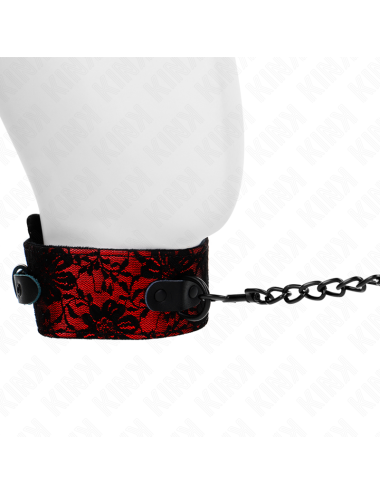 KINK - LACE NECKLACE WITH BELT WITH REAL LEATHER BELT 105 CM / 44 X 5.5 CM