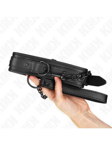 KINK - NEOPRENE BONDAGE COLLAR MODEL 2 WITH BELT 78 CM ADJUSTABLE 37.5 X 49.5 CM