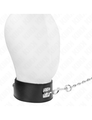 KINK - NECKLACE WITH BELT 65 CM WITH WIDE BLACK STRAP ADJUSTABLE 33.5-41 CM X 5 CM