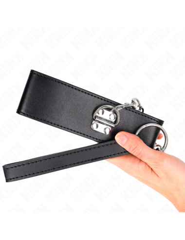 KINK - NECKLACE WITH BELT 65 CM WITH WIDE BLACK STRAP ADJUSTABLE 33.5-41 CM X 5 CM