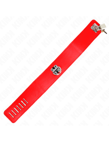 KINK - NECKLACE WITH BELT 65 CM WITH WIDE RED STRAP ADJUSTABLE 33.5-41 CM X 5 CM