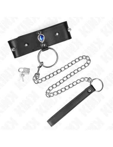 KINK - NECKLACE 65 CM WITH STRAP WITH BLUE DIAMONDS ADJUSTABLE 36-43 CM X 5 CM