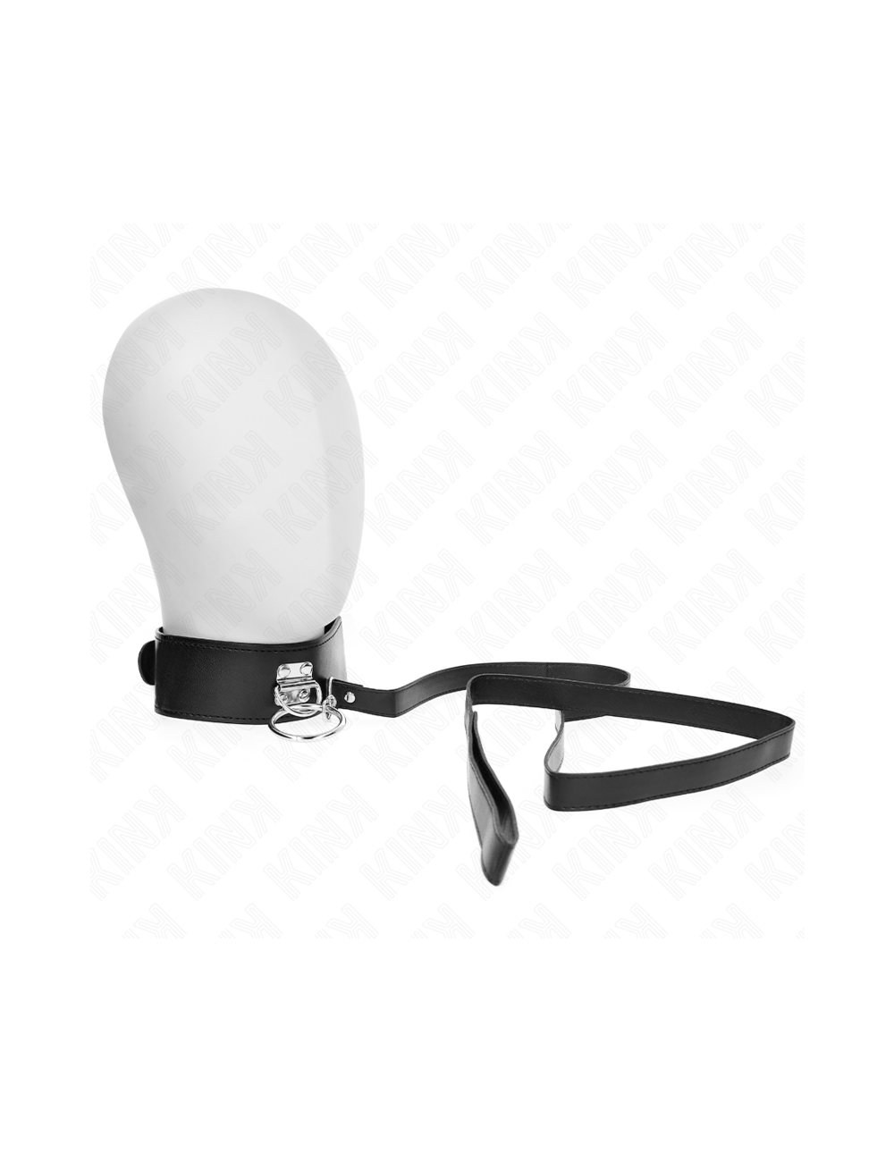 KINK - STUDDED LEASH 116 CM COLLAR WITH LEATHERETTE STRAP 50 X 5 CM