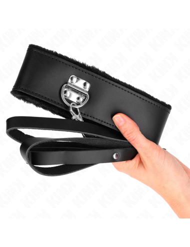 KINK - NECKLACE WITH BELT 116 CM WITH BLACK LEATHER STRAP ADJUSTABLE 40-48 CM X 6 CM