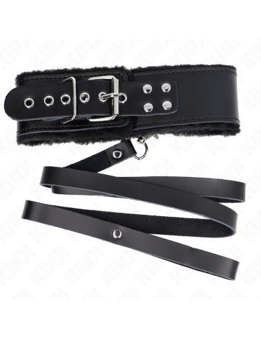 KINK - NECKLACE WITH BELT 116 CM WITH BLACK LEATHER STRAP ADJUSTABLE 40-48 CM X 6 CM