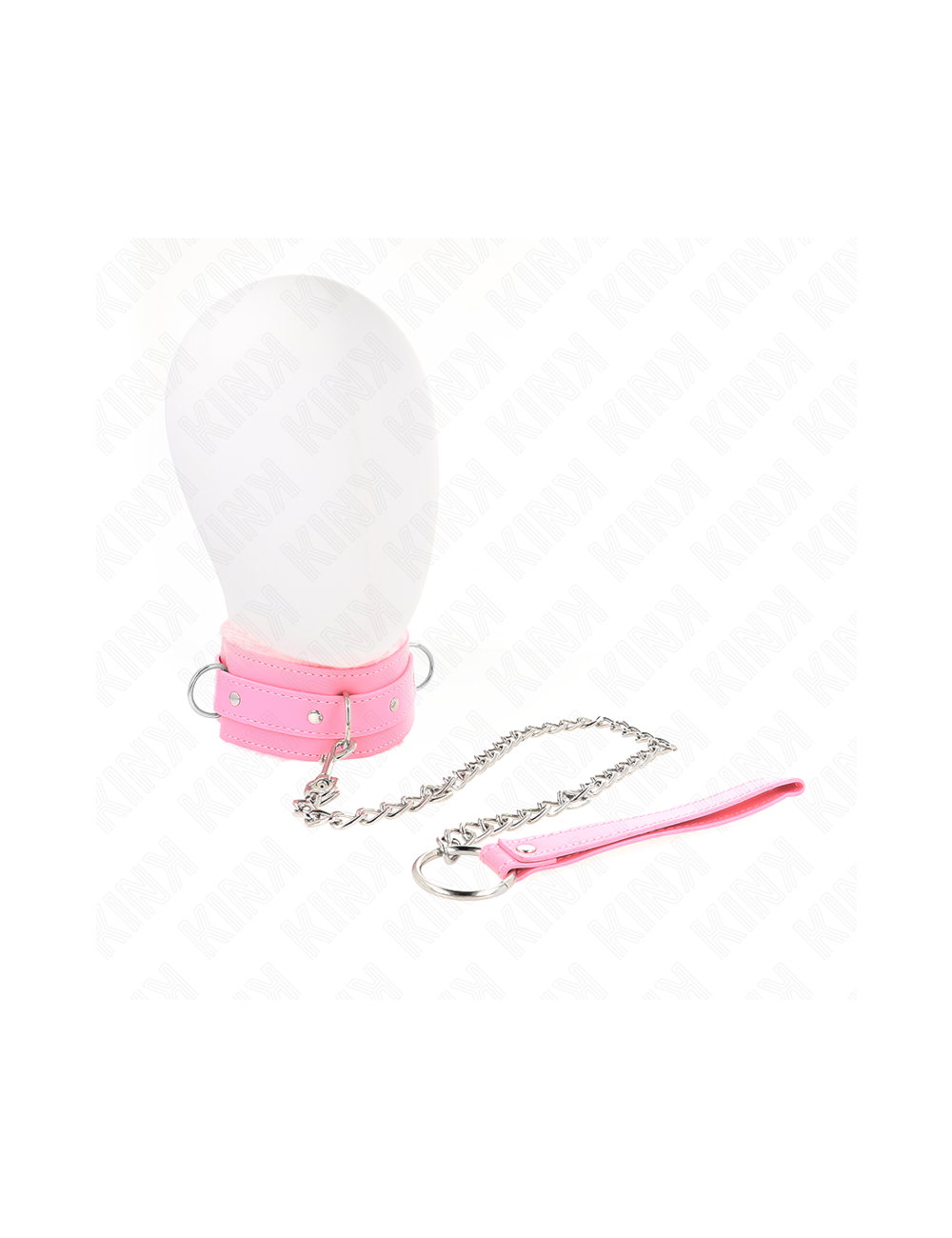 KINK - COLLAR WITH LEASH 65 CM WITH RESTRICTIONS PINK 36-42 CM X 5.5 CM