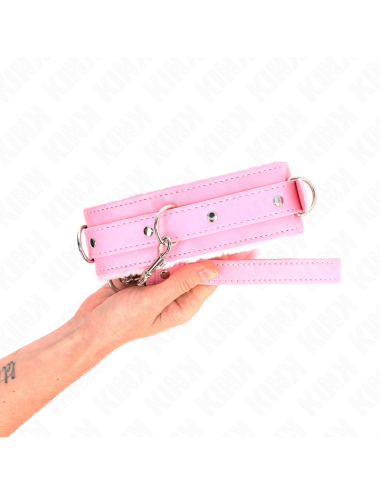 KINK - COLLAR WITH LEASH 65 CM WITH RESTRICTIONS PINK 36-42 CM X 5.5 CM