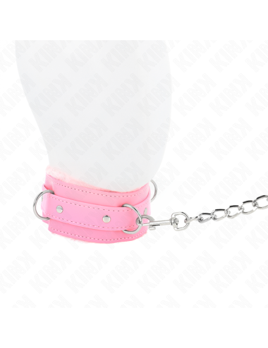 KINK - COLLAR WITH LEASH 65 CM WITH RESTRICTIONS PINK 36-42 CM X 5.5 CM