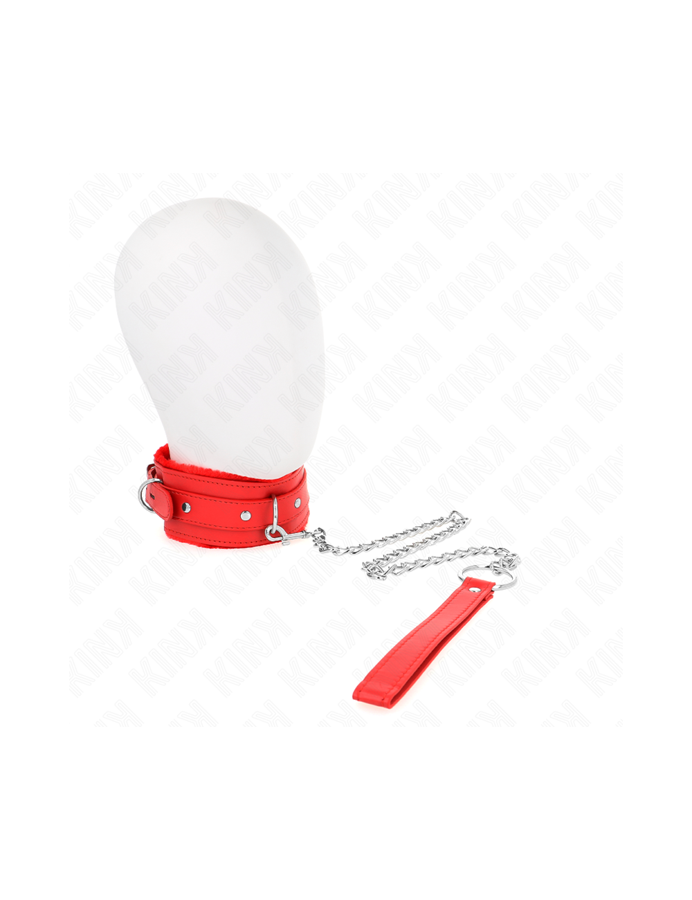 KINK - COLLAR WITH LEASH 65 CM WITH RESTRICTIONS RED 36-42 CM X 5.5 CM