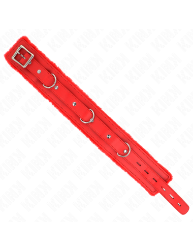 KINK - COLLAR WITH LEASH 65 CM WITH RESTRICTIONS RED 36-42 CM X 5.5 CM