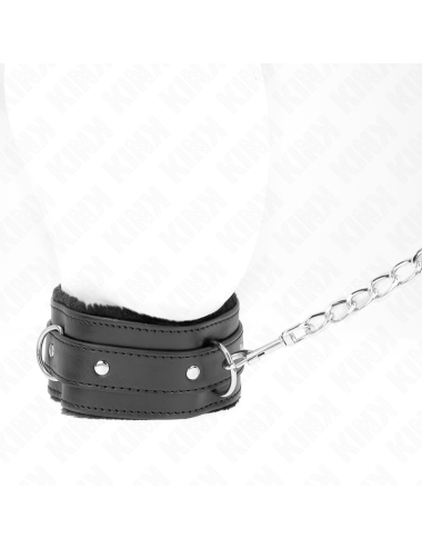 KINK - COLLAR WITH LEASH 65 CM WITH RESTRICTIONS BLACK 36-42 CM X 5.5 CM