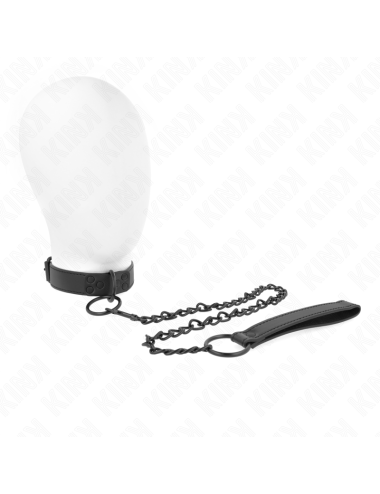 KINK - COLLAR WITH DARK LEASH 65 CM ADJUSTABLE 37-54 CM X 3 CM
