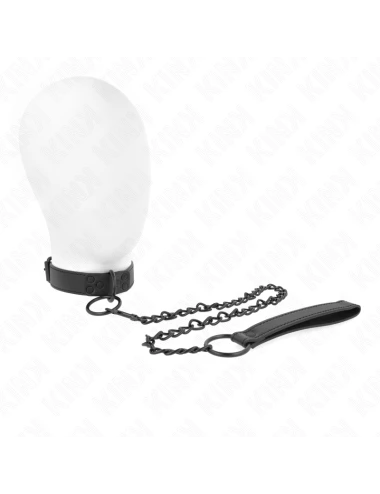 KINK - COLLAR WITH DARK LEASH 65 CM ADJUSTABLE 37-54 CM X 3 CM