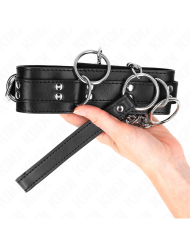 KINK - 3 RING SLAVERY NECKLACE WITH STRAP 80 CM 53 X 5 CM
