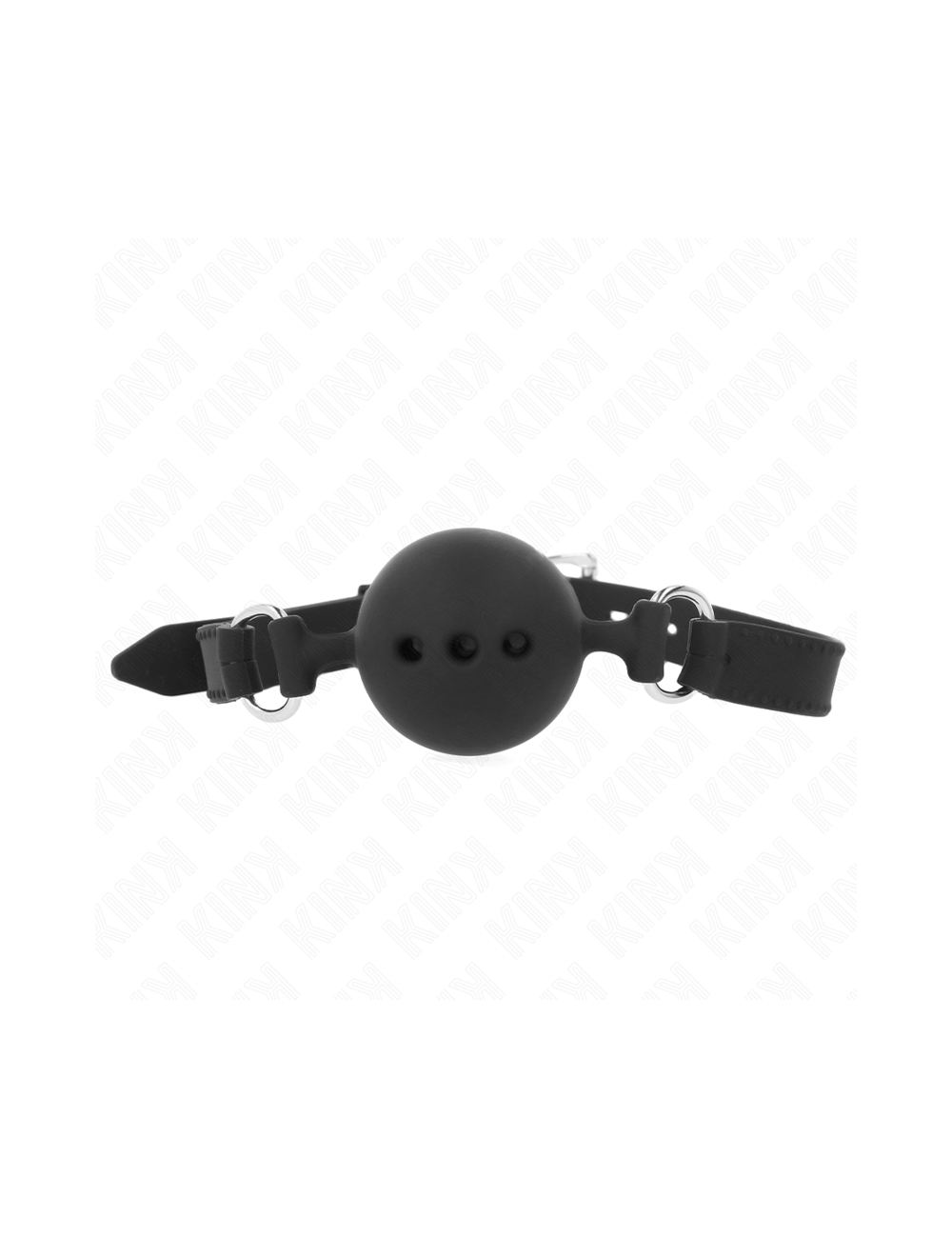 KINK - FULL SILICONE GAG 55 x 2 CM WITH 4.5 CM BALL SIZE M BLACK ADJUSTABLE 35-51 CM