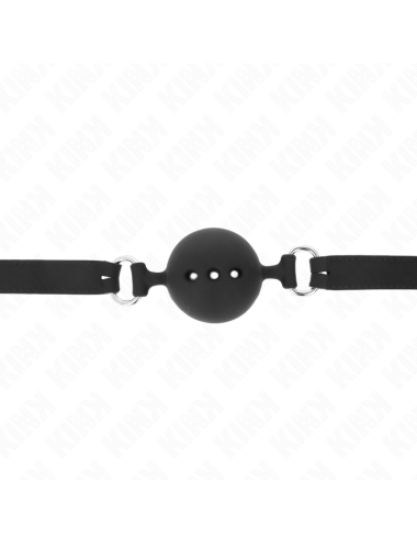 KINK - FULL SILICONE GAG 55 x 2 CM WITH 4.5 CM BALL SIZE M BLACK ADJUSTABLE 35-51 CM