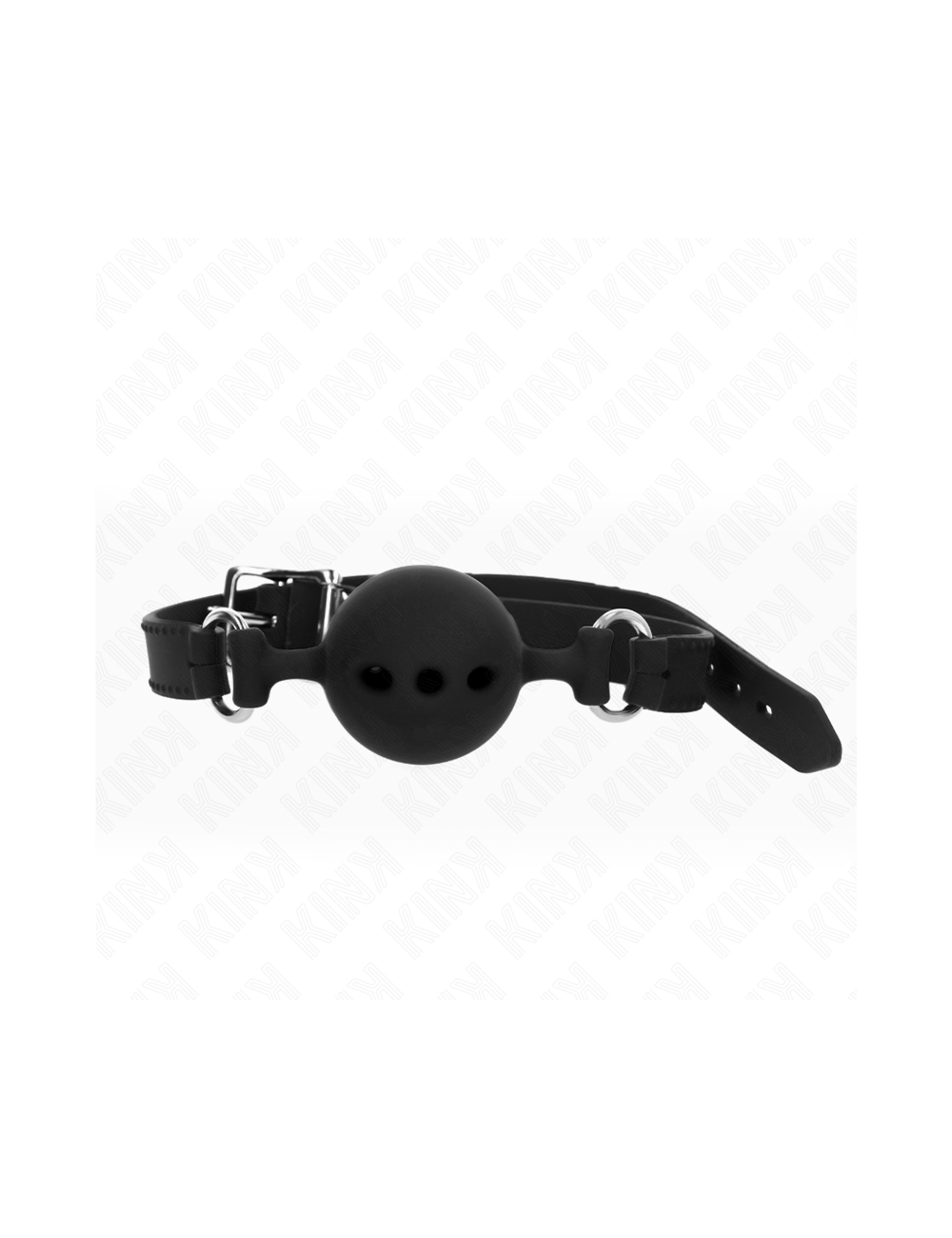 KINK - FULL SILICONE GAG 55 x 2 CM WITH 5 CM BALL SIZE L BLACK ADJUSTABLE 35-51 CM