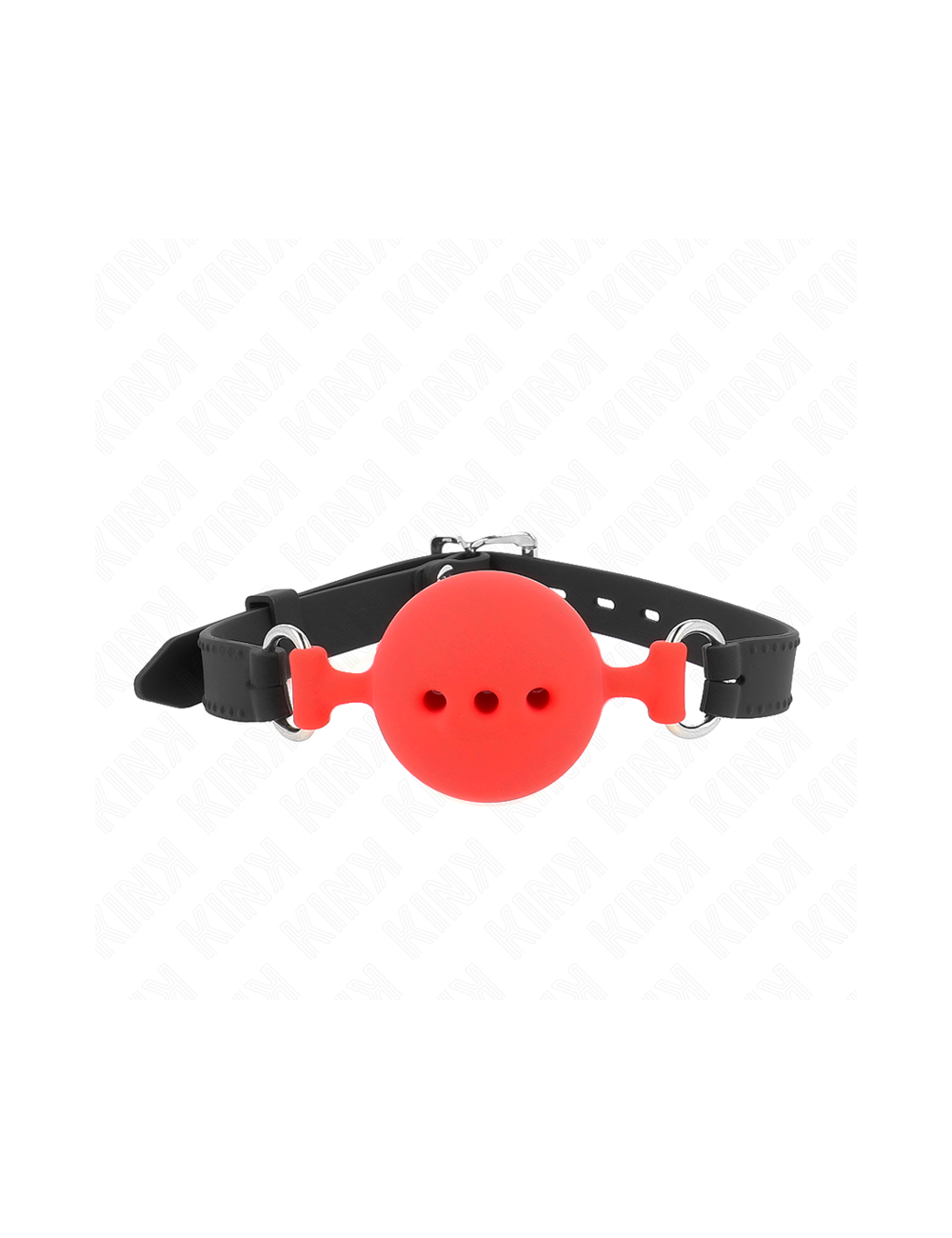 KINK - FULL SILICONE GAG 55 x 2 CM WITH 5 CM BALL SIZE L RED ADJUSTABLE 35-51 CM