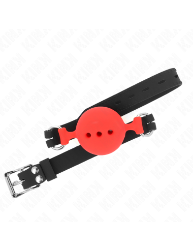 KINK - FULL SILICONE GAG 55 x 2 CM WITH 5 CM BALL SIZE L RED ADJUSTABLE 35-51 CM