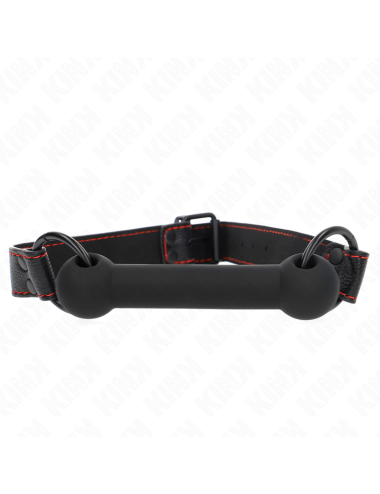 KINK - BONE GAG WITH LEATHERETTE STRAP BLACK ADJUSTABLE 41-57 CM