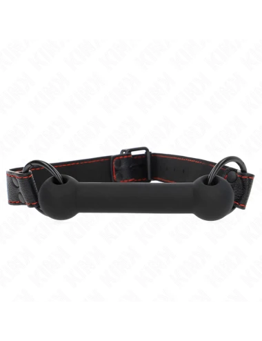 KINK - BONE GAG WITH LEATHERETTE STRAP BLACK ADJUSTABLE 41-57 CM