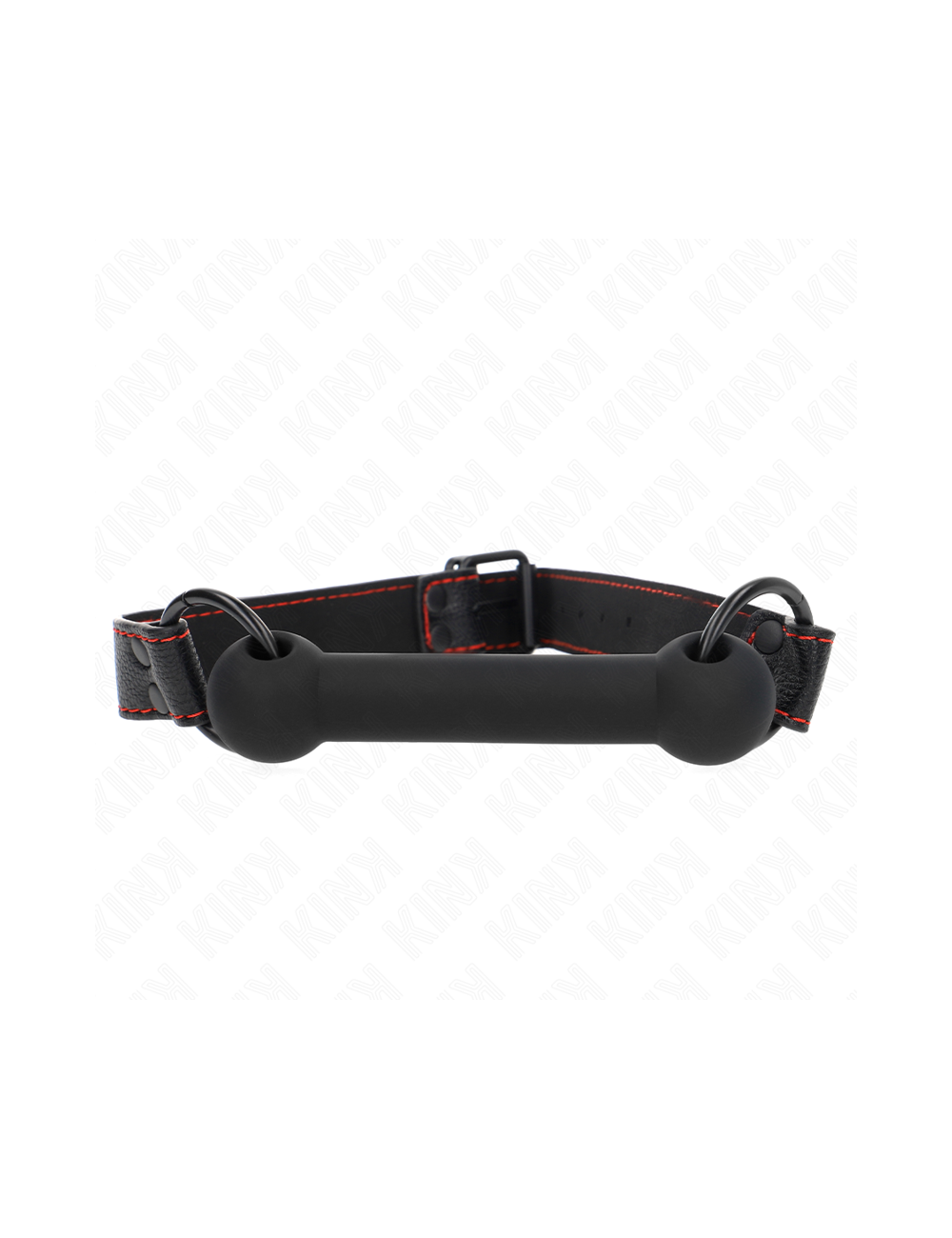 KINK - BONE GAG WITH LEATHERETTE STRAP BLACK ADJUSTABLE 41-57 CM